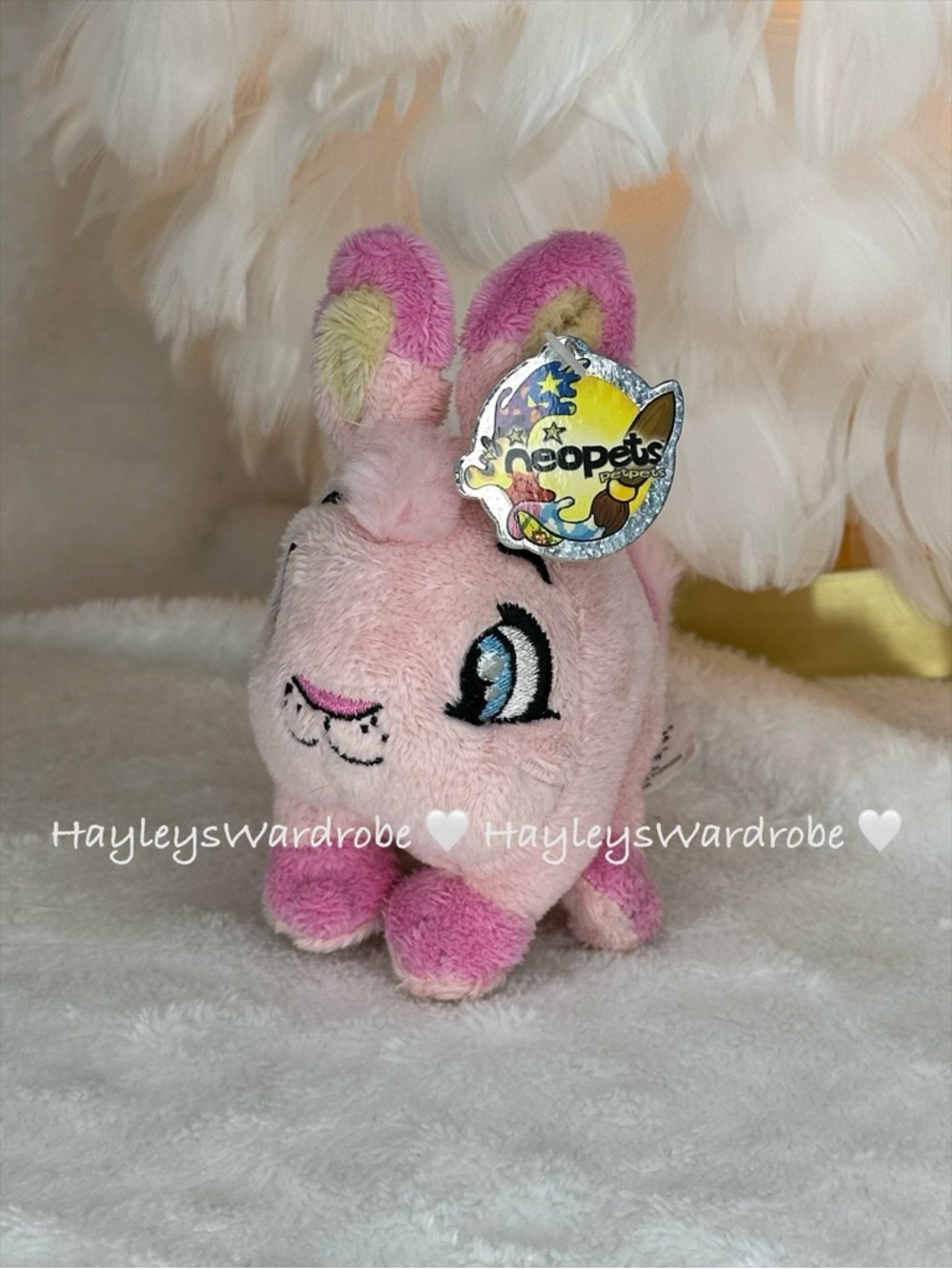 Neopets Pink Snowbunny With Tags RARE Vintage